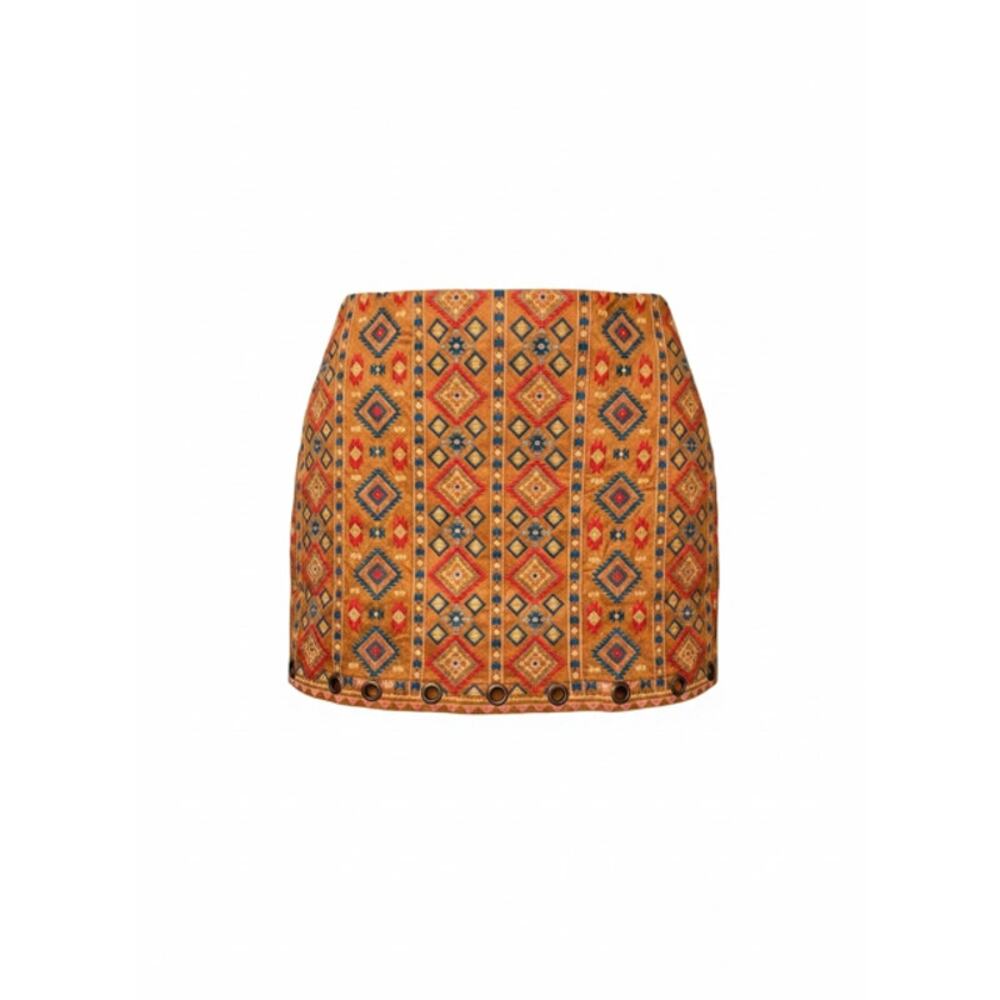 Savanna Jane - Southwestern Mini Skirt with Grommets - Small - Picture 3 of 8